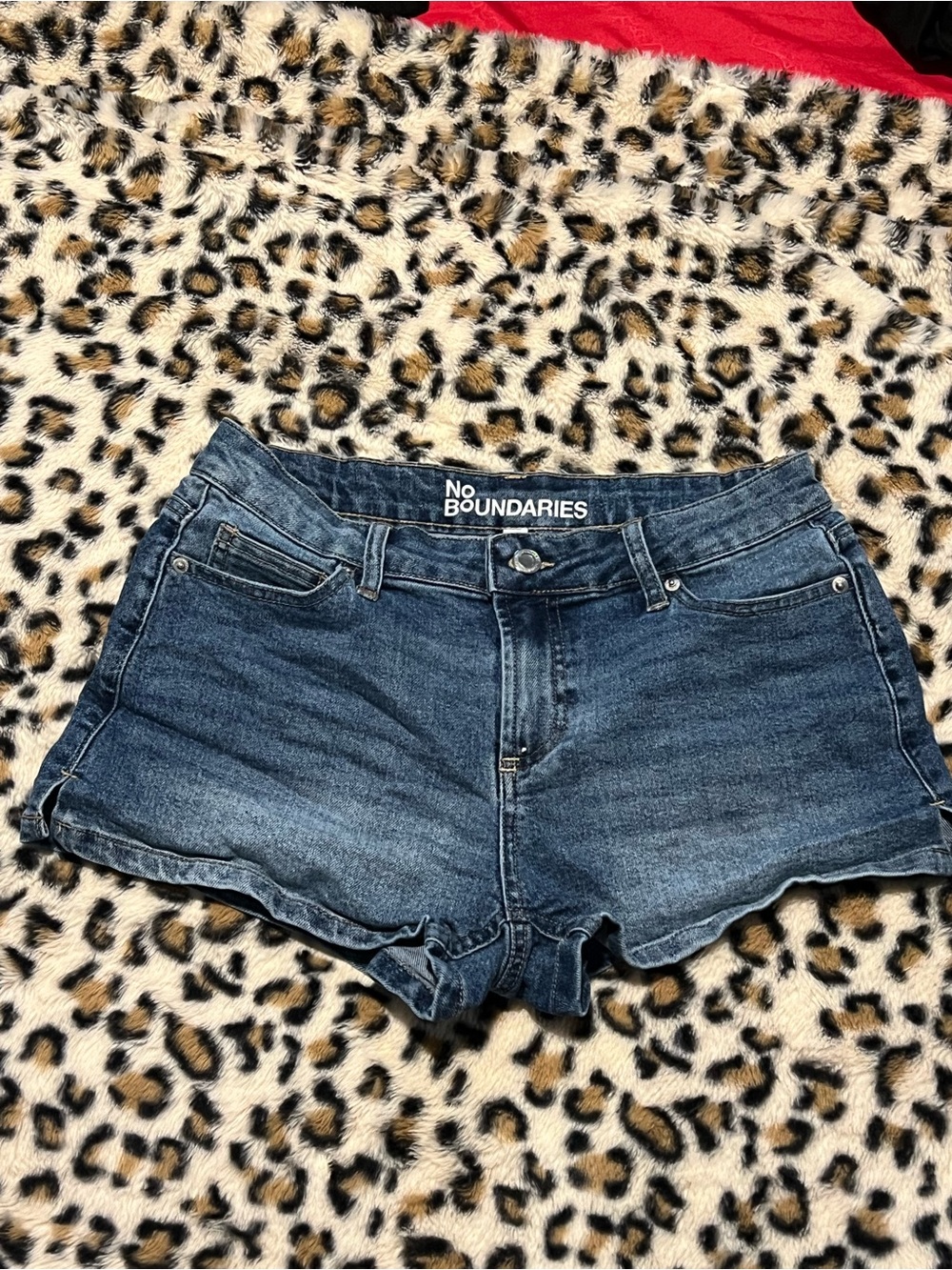 No Boundaries blue denim shorts